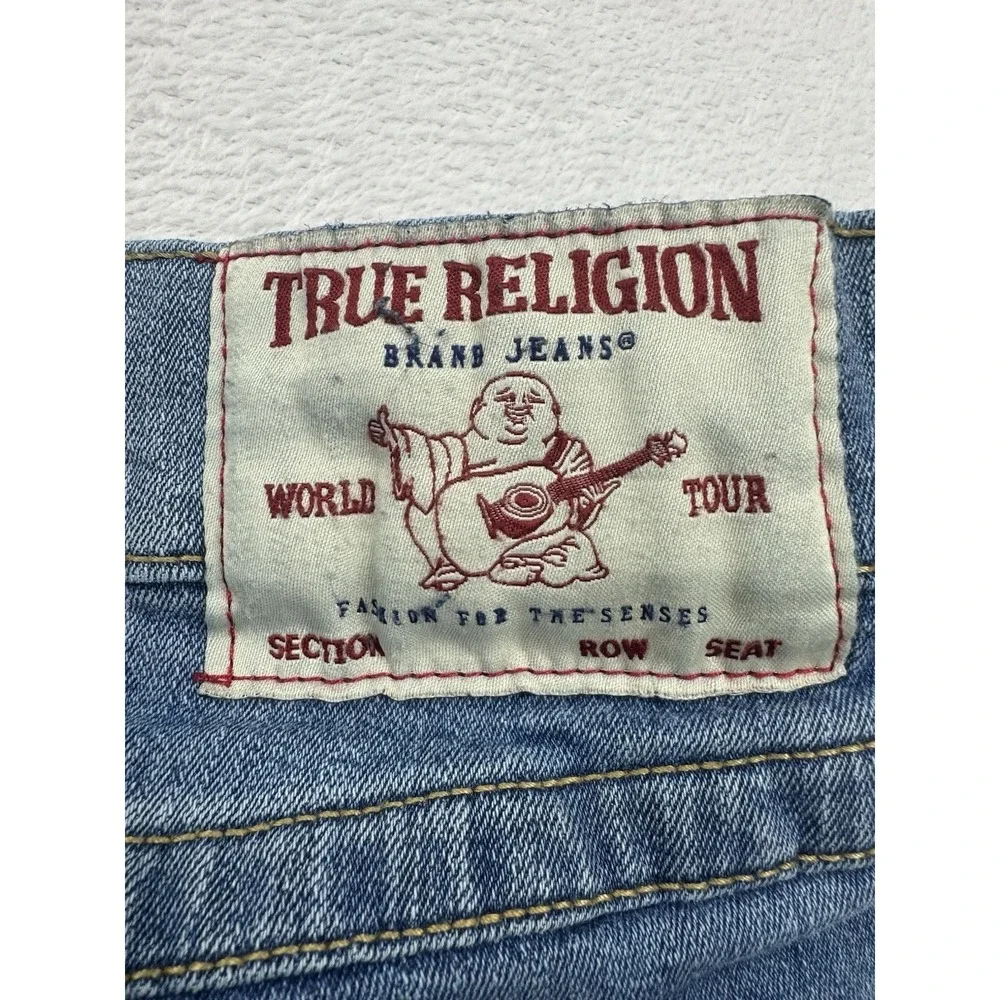 True Religion Men's Rocco Big T Flap Relaxed Skinny Mid Rise Jean SZ 40
